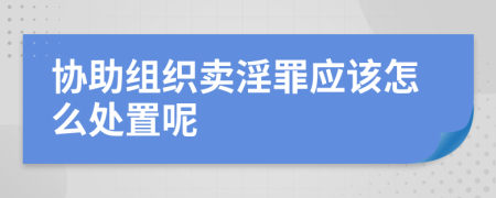 协助组织卖淫罪应该怎么处置呢