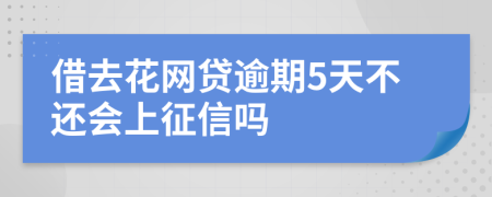 借去花网贷逾期5天不还会上征信吗