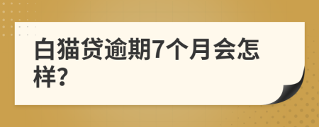 白猫贷逾期7个月会怎样？