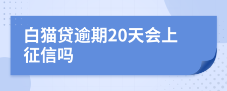 白猫贷逾期20天会上征信吗