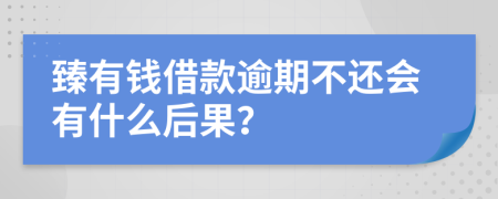 臻有钱借款逾期不还会有什么后果？