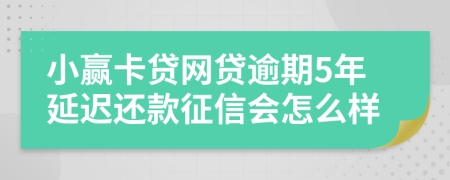 小赢卡贷网贷逾期5年延迟还款征信会怎么样