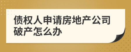 债权人申请房地产公司破产怎么办