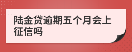 陆金贷逾期五个月会上征信吗