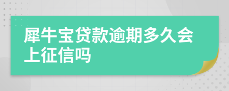 犀牛宝贷款逾期多久会上征信吗