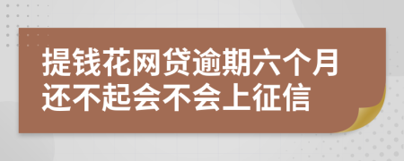 提钱花网贷逾期六个月还不起会不会上征信