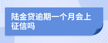 陆金贷逾期一个月会上征信吗