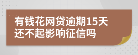 有钱花网贷逾期15天还不起影响征信吗