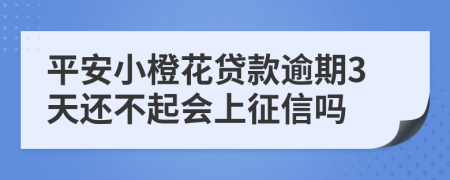 平安小橙花贷款逾期3天还不起会上征信吗