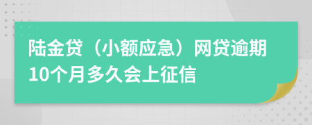 陆金贷（小额应急）网贷逾期10个月多久会上征信