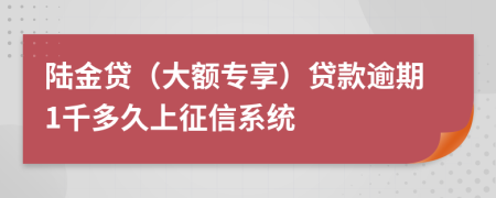 陆金贷（大额专享）贷款逾期1千多久上征信系统