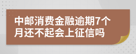 中邮消费金融逾期7个月还不起会上征信吗