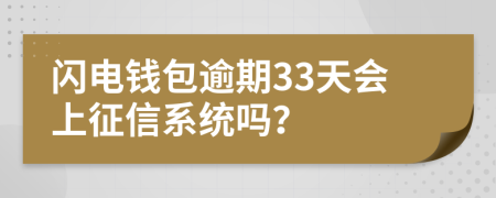 闪电钱包逾期33天会上征信系统吗？