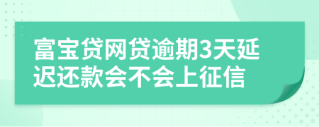 富宝贷网贷逾期3天延迟还款会不会上征信