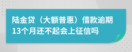 陆金贷（大额普惠）借款逾期13个月还不起会上征信吗