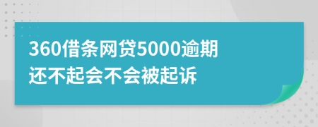 360借条网贷5000逾期还不起会不会被起诉