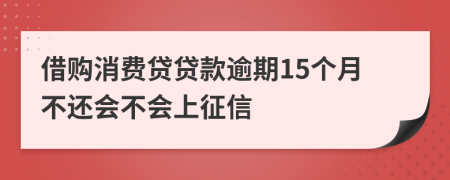 借购消费贷贷款逾期15个月不还会不会上征信