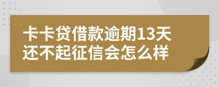 卡卡贷借款逾期13天还不起征信会怎么样