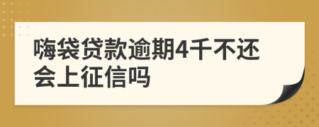 嗨袋贷款逾期4千不还会上征信吗