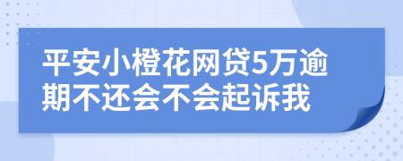 平安小橙花网贷5万逾期不还会不会起诉我