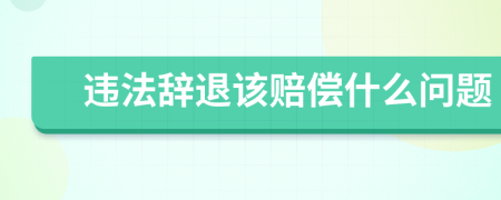 违法辞退该赔偿什么问题