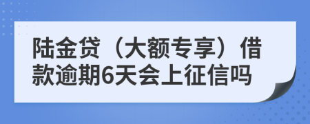 陆金贷（大额专享）借款逾期6天会上征信吗