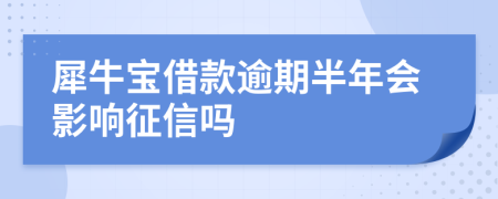 犀牛宝借款逾期半年会影响征信吗
