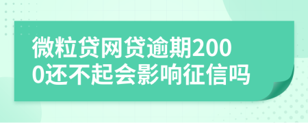 微粒贷网贷逾期2000还不起会影响征信吗