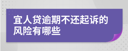 宜人贷逾期不还起诉的风险有哪些
