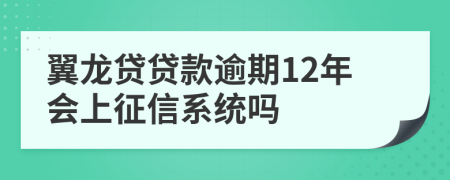 翼龙贷贷款逾期12年会上征信系统吗