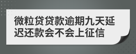 微粒贷贷款逾期九天延迟还款会不会上征信