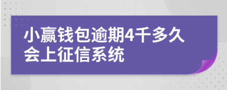 小赢钱包逾期4千多久会上征信系统