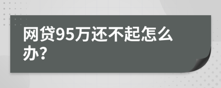 网贷95万还不起怎么办？