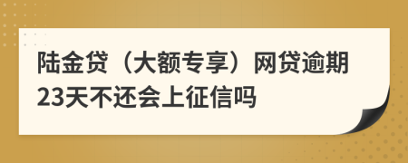 陆金贷（大额专享）网贷逾期23天不还会上征信吗