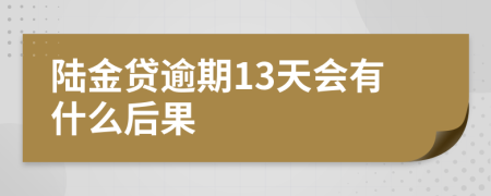 陆金贷逾期13天会有什么后果