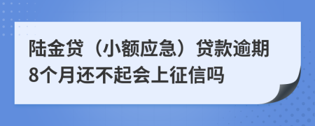 陆金贷（小额应急）贷款逾期8个月还不起会上征信吗