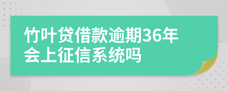 竹叶贷借款逾期36年会上征信系统吗