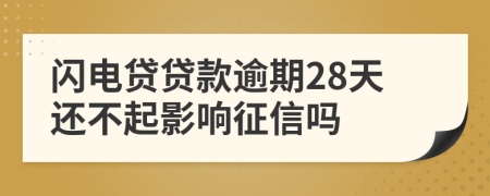 闪电贷贷款逾期28天还不起影响征信吗