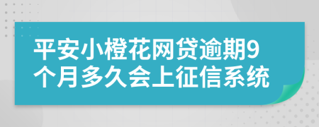 平安小橙花网贷逾期9个月多久会上征信系统