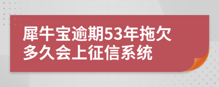 犀牛宝逾期53年拖欠多久会上征信系统