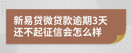 新易贷微贷款逾期3天还不起征信会怎么样