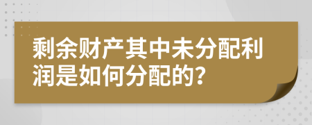 剩余财产其中未分配利润是如何分配的？