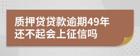 质押贷贷款逾期49年还不起会上征信吗