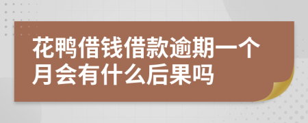 花鸭借钱借款逾期一个月会有什么后果吗