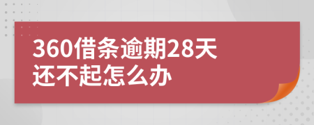 360借条逾期28天还不起怎么办