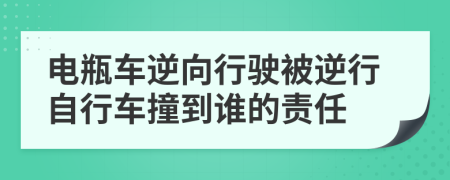 电瓶车逆向行驶被逆行自行车撞到谁的责任