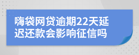 嗨袋网贷逾期22天延迟还款会影响征信吗