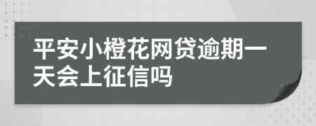 平安小橙花网贷逾期一天会上征信吗