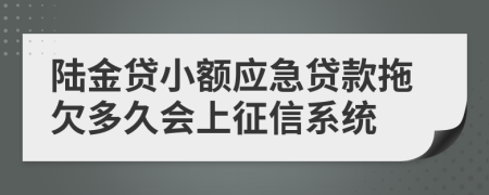 陆金贷小额应急贷款拖欠多久会上征信系统