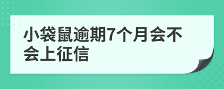 小袋鼠逾期7个月会不会上征信